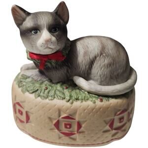 Vintage Schmid Gordon Fraser Cat Music Box‎ Christmas Holiday Working 1985